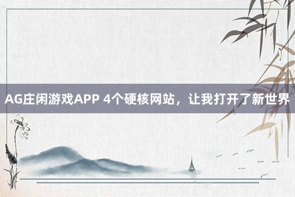 AG庄闲游戏APP 4个硬核网站,让我打开了新世界