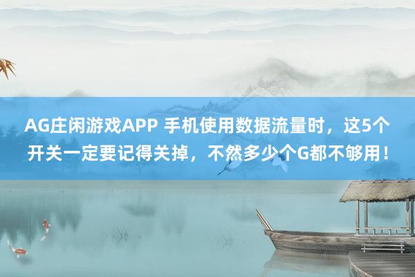 AG庄闲游戏APP 手机使用数据流量时，这5个开关一定要记得关掉，不然多少个G都不够用！