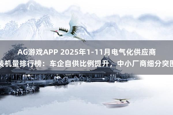 AG游戏APP 2025年1-11月电气化供应商装机量排行榜：车企自供比例提升，中小厂商细分突围