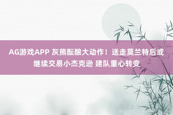 AG游戏APP 灰熊酝酿大动作！送走莫兰特后或继续交易小杰克逊 建队重心转变