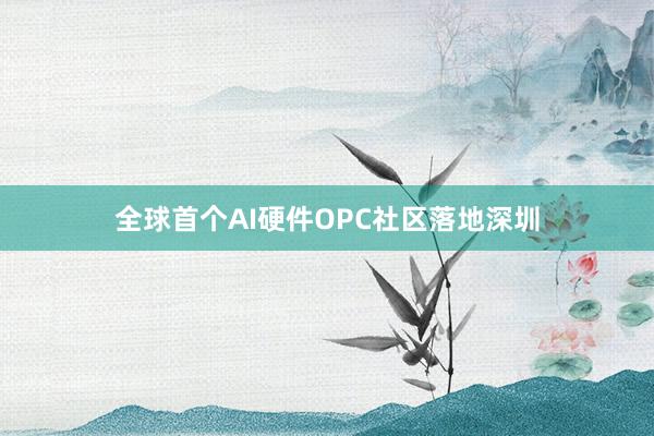 全球首个AI硬件OPC社区落地深圳