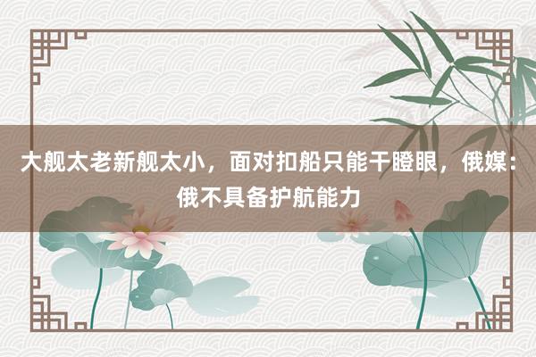 大舰太老新舰太小，面对扣船只能干瞪眼，俄媒：俄不具备护航能力