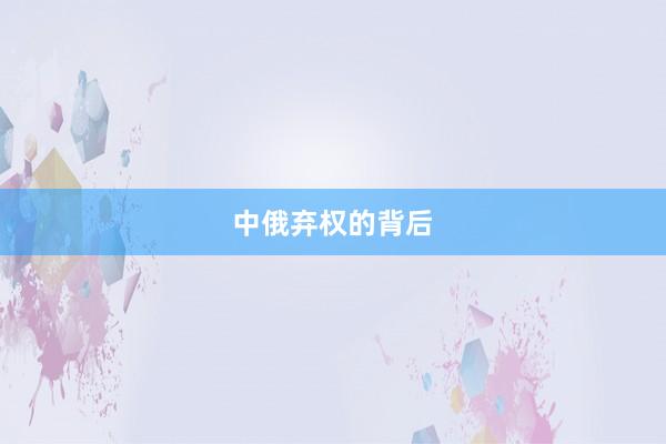 中俄弃权的背后