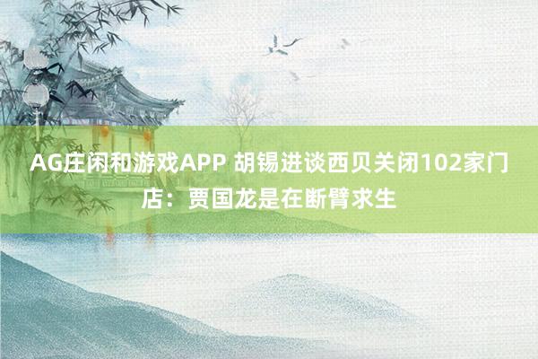 AG庄闲和游戏APP 胡锡进谈西贝关闭102家门店：贾国龙是在断臂求生