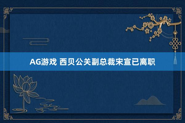 AG游戏 西贝公关副总裁宋宣已离职