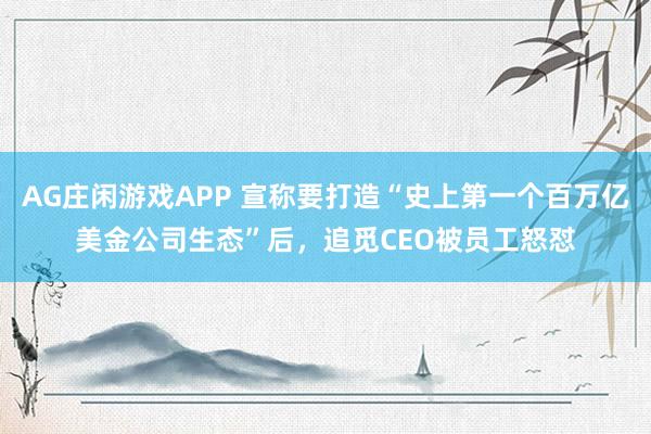 AG庄闲游戏APP 宣称要打造“史上第一个百万亿美金公司生态”后，追觅CEO被员工怒怼